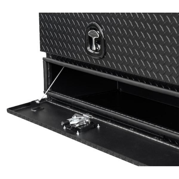 Buyers Products Flatbed Contractor Top Mount Truck Box With Drop Down Doors 96" Matte Black Aluminum 1722593