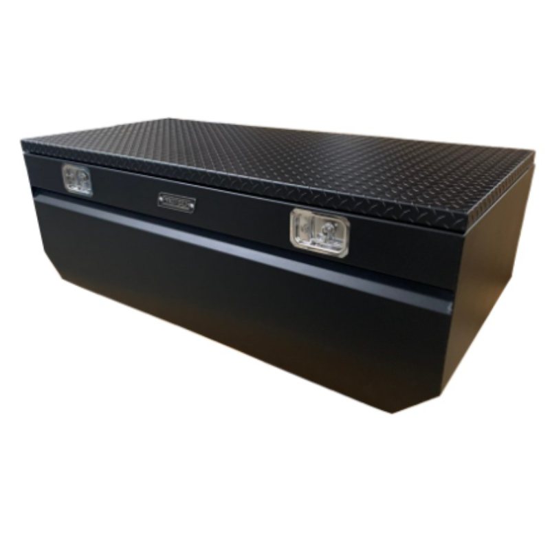 Protech Chest Tool Box - 19.5X24X60, Notched, Diamond Plate Lid- Textured Black Model 54-8420-TB