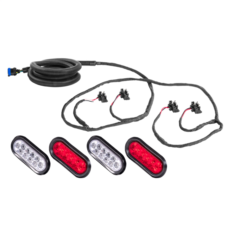 Ranch Hand Legend Headache Rack Light Kit / Wiring Harness Replacement; Includes 4 Lights; 2 Red and 2 Blue; Model RHE-10001