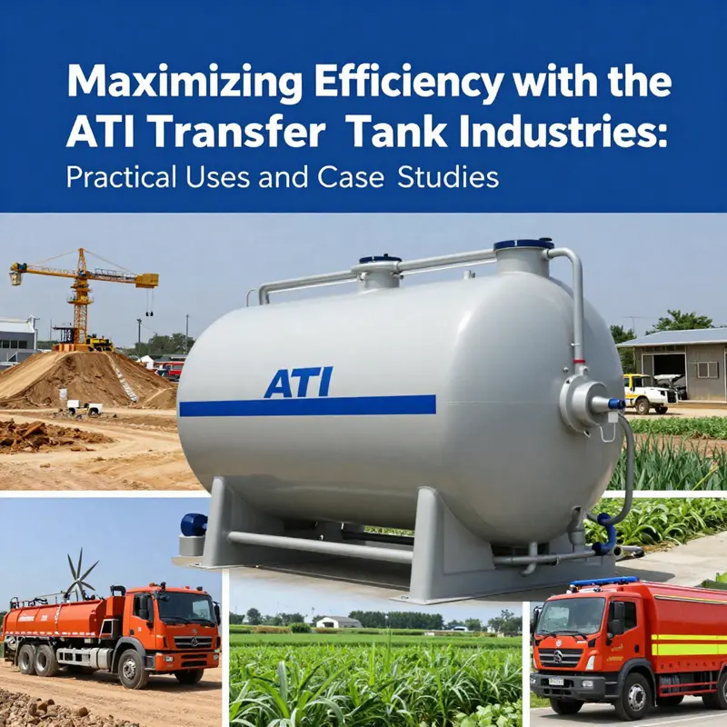 The ATI 95-Gallon Split Transfer Tank highlights its dual compartment design for safe liquid transportation.