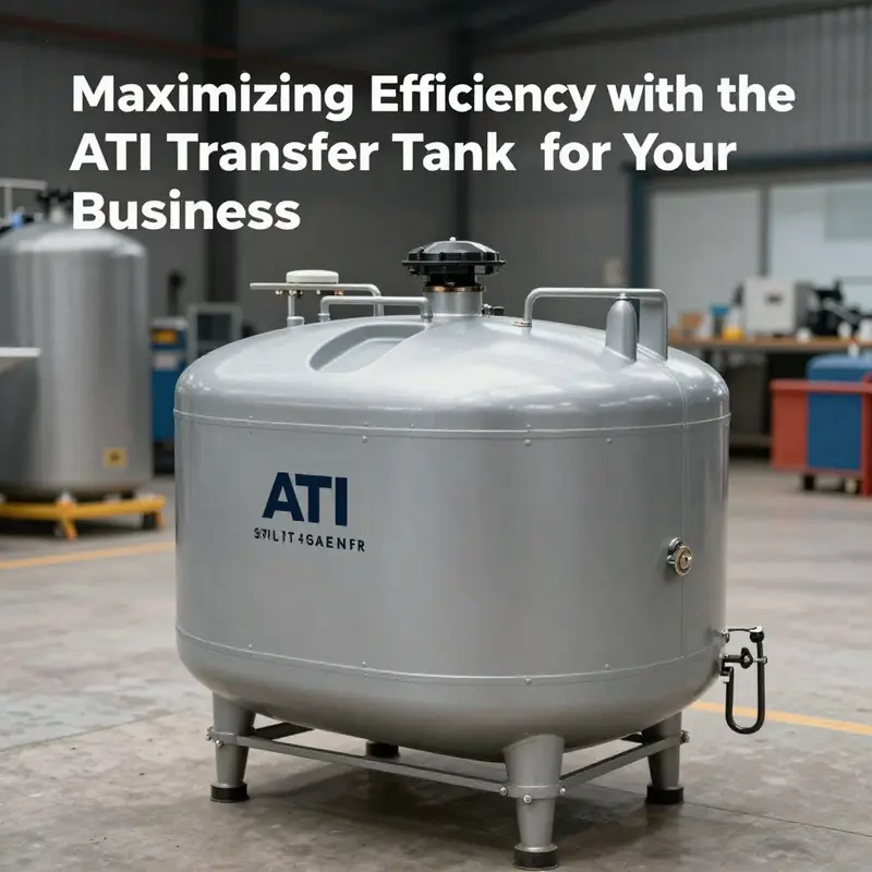 The ATI 95-Gallon Split Transfer Tank highlights its dual compartment design for safe liquid transportation.