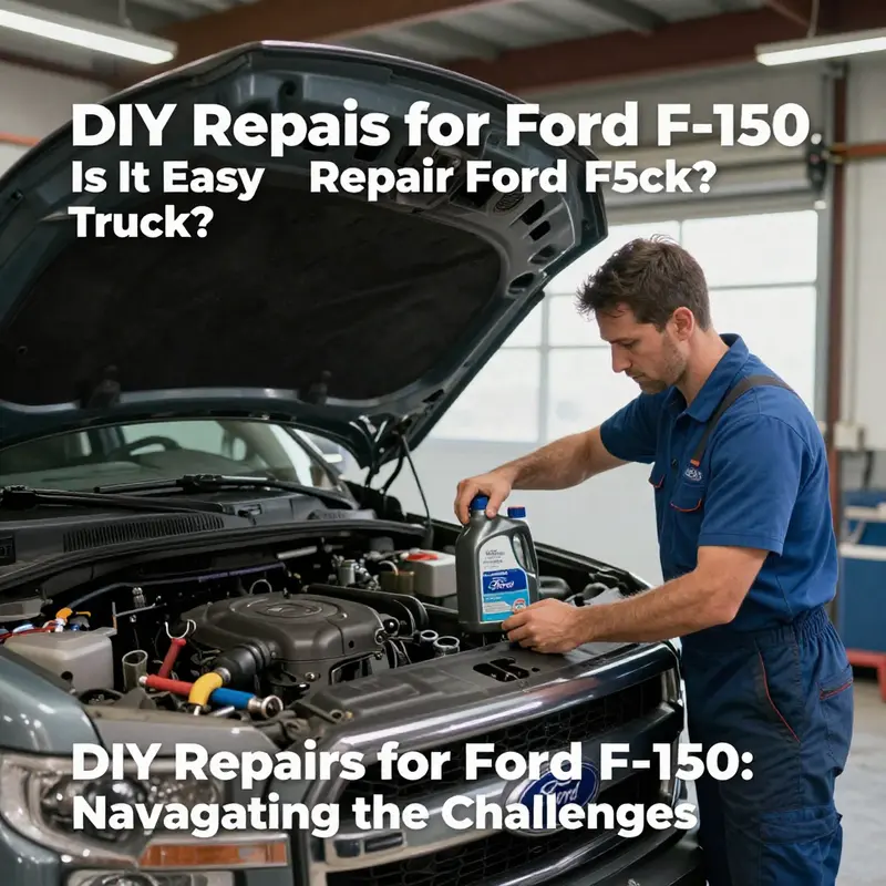 A business owner competently performing basic maintenance on a Ford F-150.