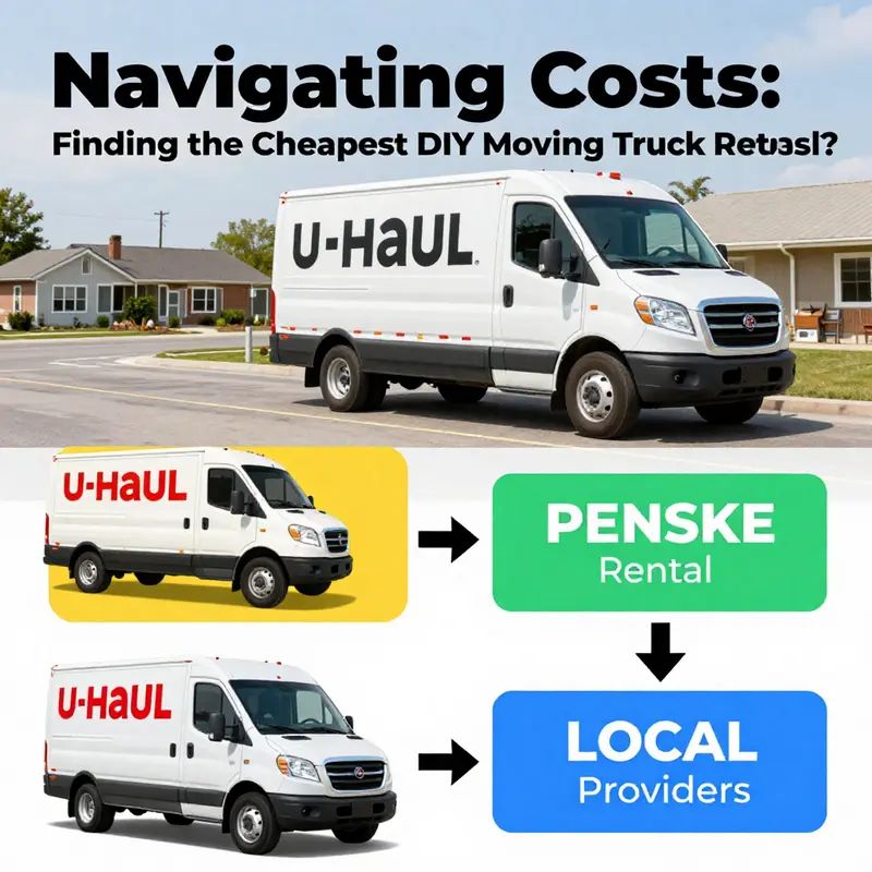 A visual comparison of DIY moving truck rental options showcases different pricing strategies and overall costs.