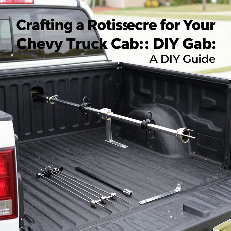 Understanding the purpose and safety when setting up a DIY rotisserie in a Chevy truck cab.