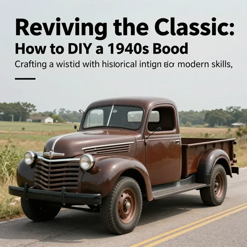 A classic 1940s truck in a vintage setting representing the DIY project theme.