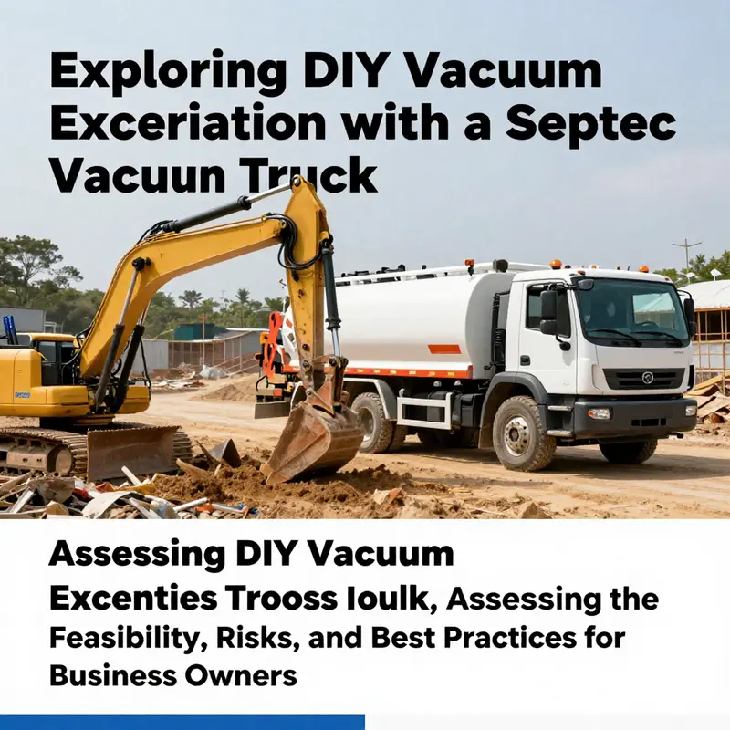 Overview of a construction site with a septic vacuum truck and advanced excavation equipment operating simultaneously.