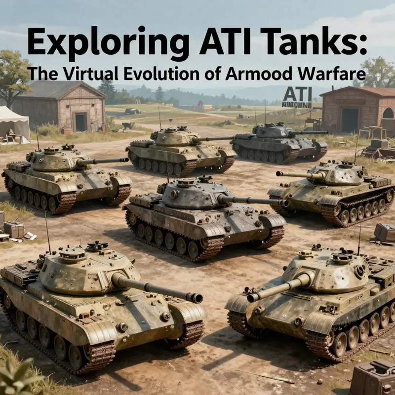 An artistic representation of ATI tanks in varied gaming contexts.