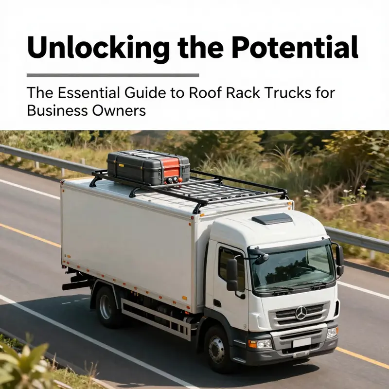 A truck on a scenic road, showcasing a roof rack loaded with gear, emphasizing versatility for business applications.