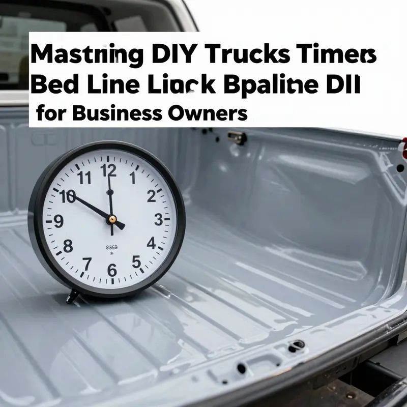 A well-prepared workspace set for spraying truck bed liner, highlighting the importance of preparation.