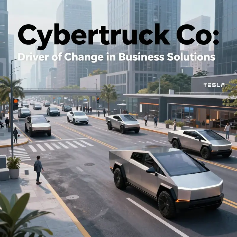 The innovative features of the Cybertruck highlighted, showcasing its advanced technology and robust build.