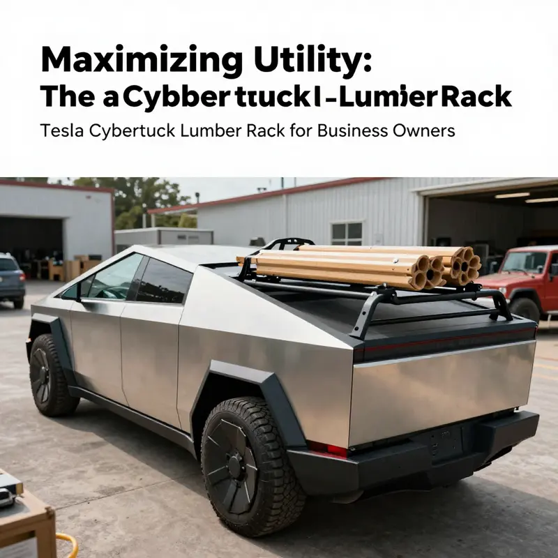 The sleek design of the Cybertruck Lumber Rack integrates functionality with style, enhancing the overall utility of the vehicle.