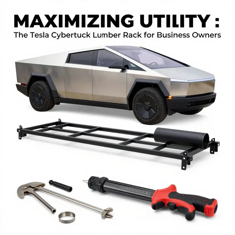 The sleek design of the Cybertruck Lumber Rack integrates functionality with style, enhancing the overall utility of the vehicle.
