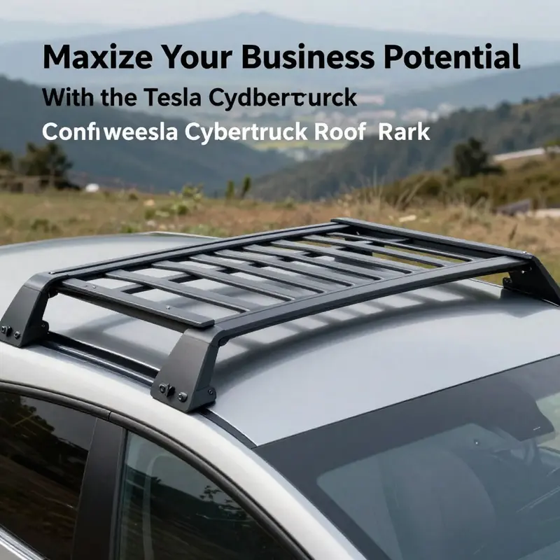 The Tesla Cybertruck Roof Rack featuring robust aluminum crossbars built for durability.