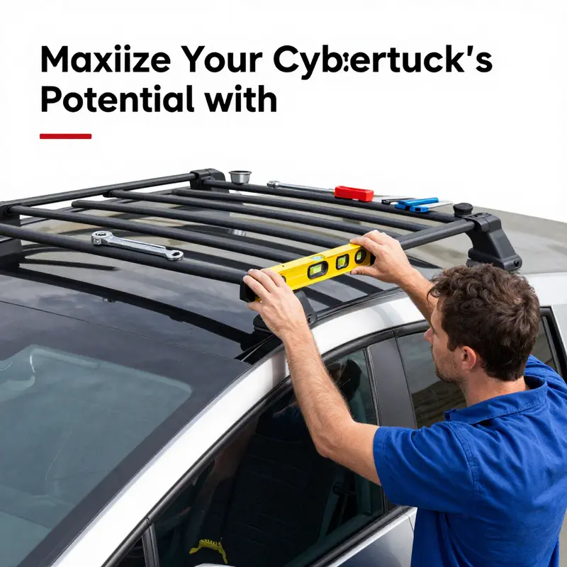 Different types of roof racks for the Tesla Cybertruck showcasing features and options.