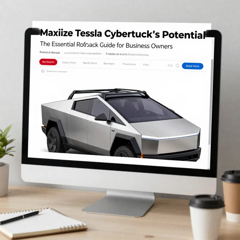 Tesla Cybertruck showcasing a high-capacity roof rack with diverse cargo options.