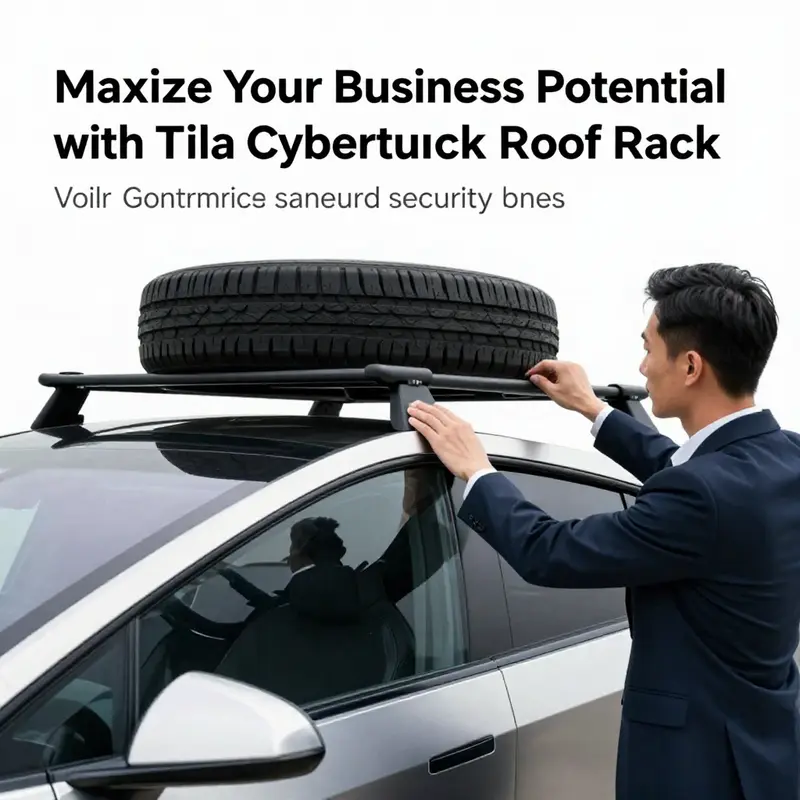 The Tesla Cybertruck Roof Rack featuring robust aluminum crossbars built for durability.