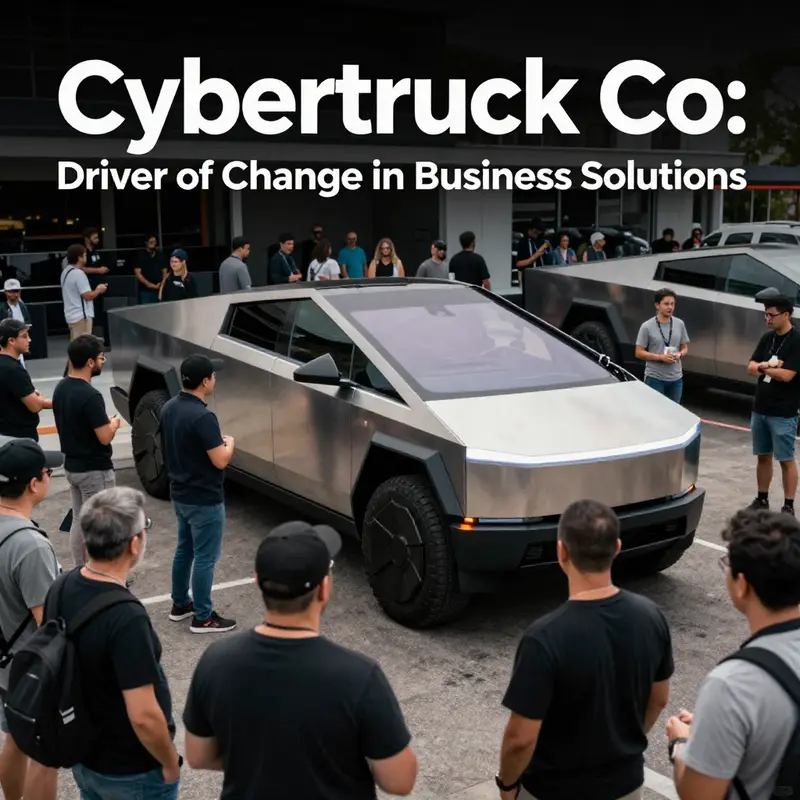 The innovative features of the Cybertruck highlighted, showcasing its advanced technology and robust build.