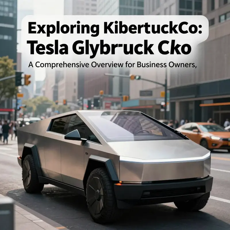 An image of Tesla Cybertruck in a bustling city landscape, representing innovation in automotive technology.