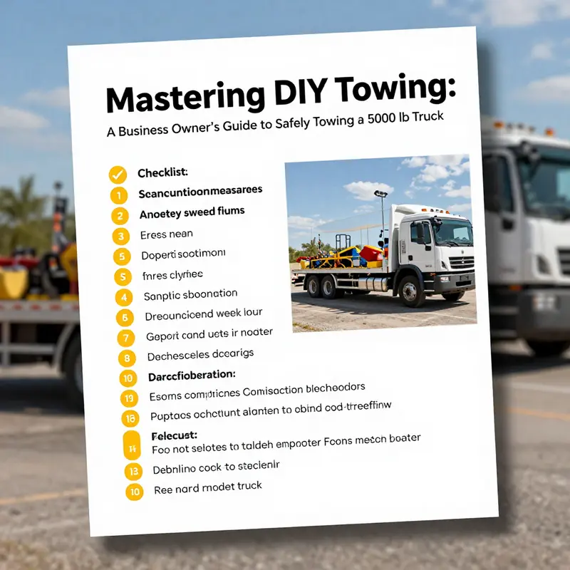 Key equipment for DIY towing includes a suitable tow bar, safety chains, and wheel chocks.