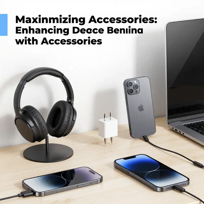 A workspace featuring a range of electronic accessories that enhance devices.
