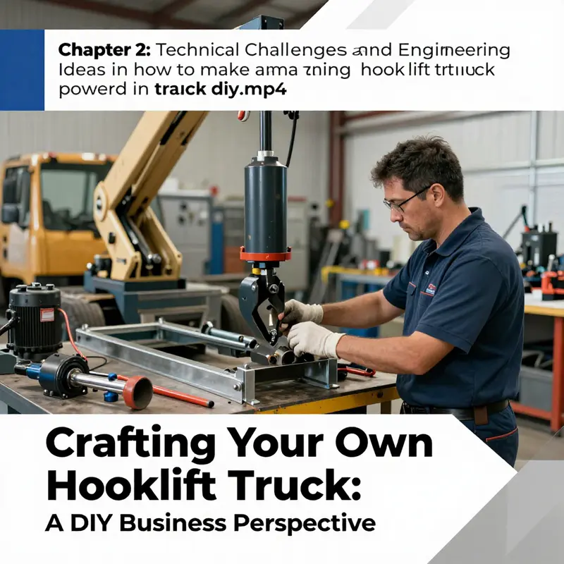 Diagram illustrating the key components of a hooklift truck.