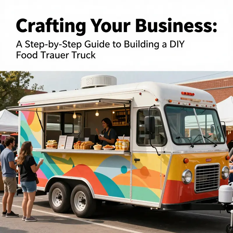 A lively food trailer truck serving customers in a vibrant outdoor market setting.