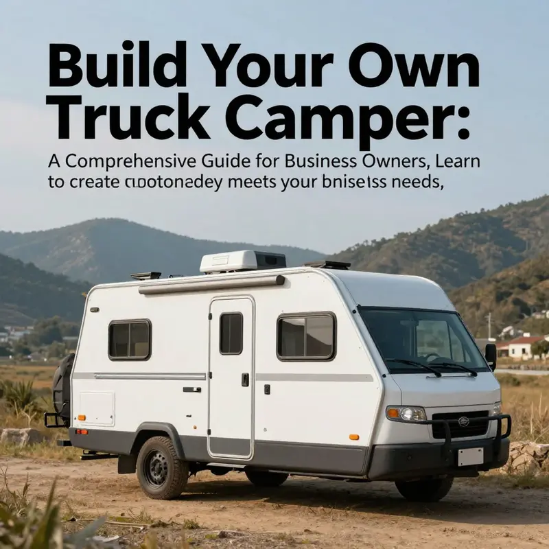 A finished DIY truck camper parked in a picturesque location, showcasing its mobility and adaptability.