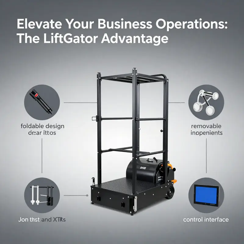 LiftGator XTR displayed in a warehouse, efficiently lifting heavy loads.