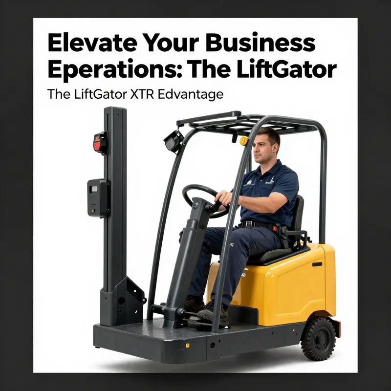 LiftGator XTR displayed in a warehouse, efficiently lifting heavy loads.