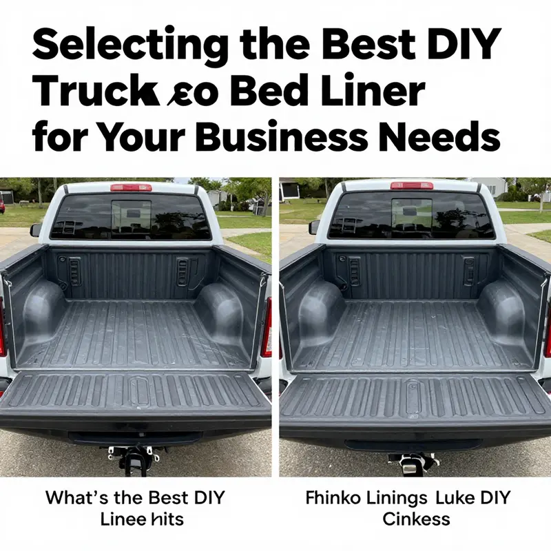 A selection of the top three DIY truck bed liner kits, showcasing their packaging and accessories.
