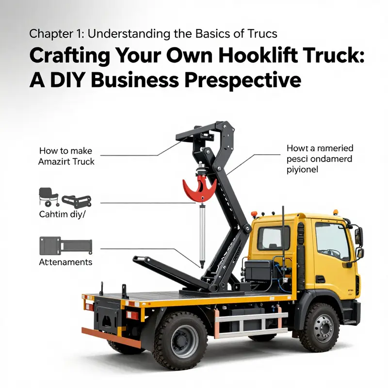 Diagram illustrating the key components of a hooklift truck.