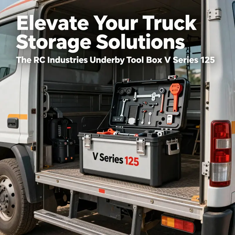 Close-up of the heavy-duty aluminum construction and secure stainless steel door of the V Series 125 tool box.