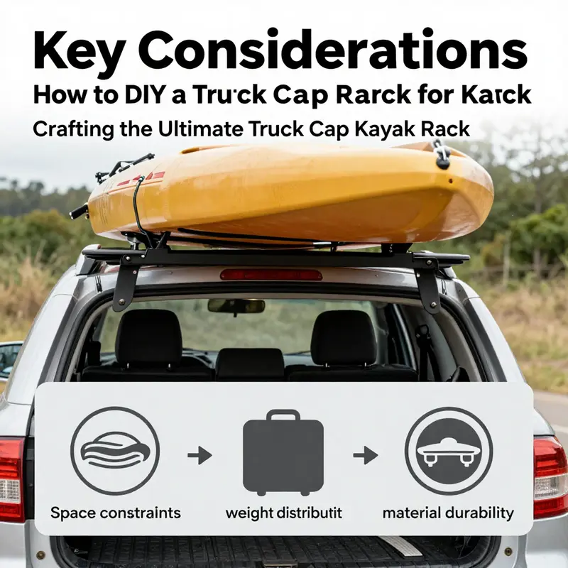 Essential factors to consider when designing a DIY truck cap kayak rack.