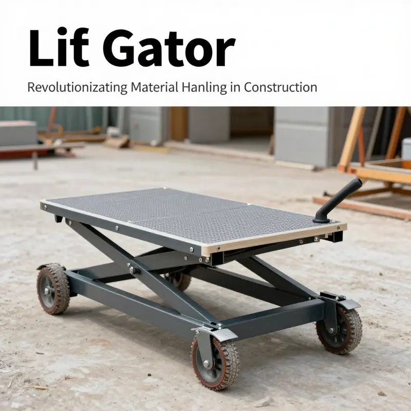 The Lift Gator demonstrating its adjustable platform and smart design features for heavy lifting.