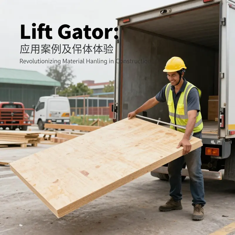 The Lift Gator demonstrating its adjustable platform and smart design features for heavy lifting.