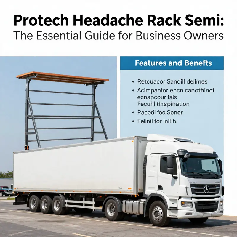 The Protech headache rack on a semi-trailer, exemplifying structural strength and practical design.