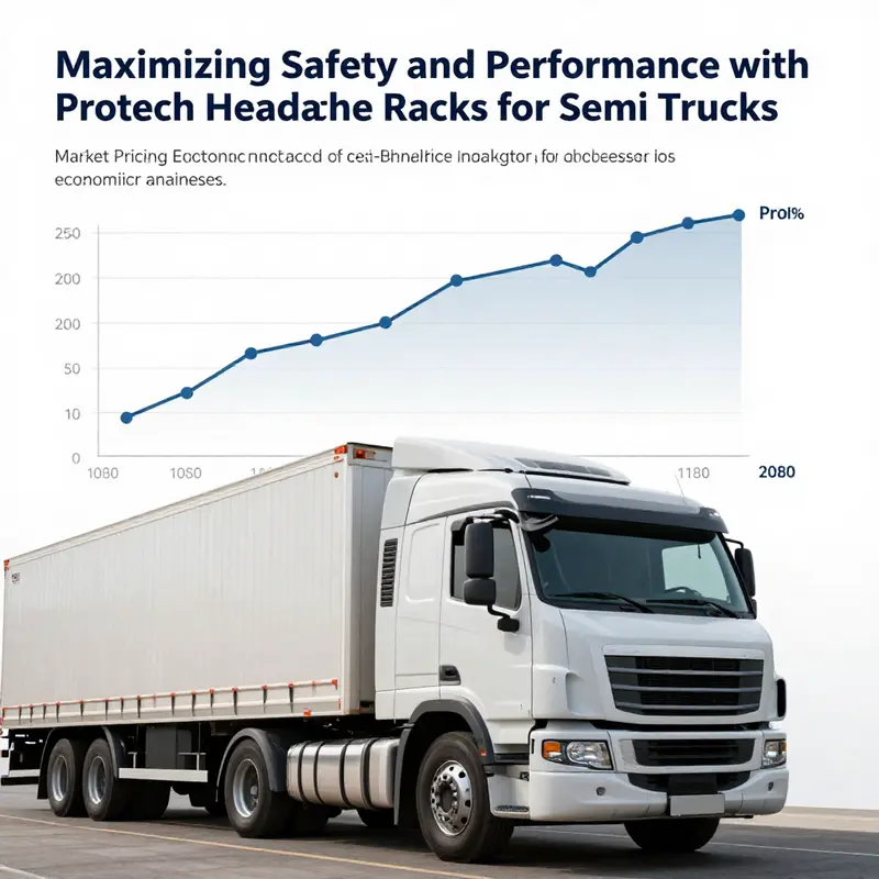 Protech headache rack demonstrating advanced safety features on a semi-truck.
