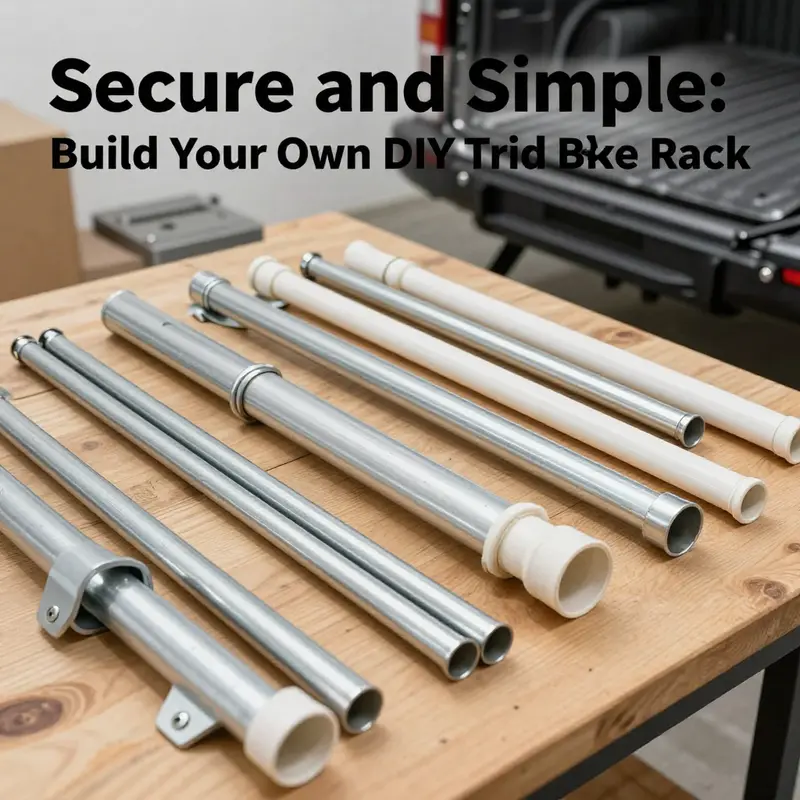 Visual designs illustrating various options for a DIY truck bed bike rack.