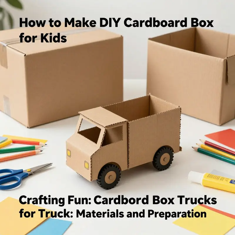 Essential materials for constructing DIY cardboard box trucks.