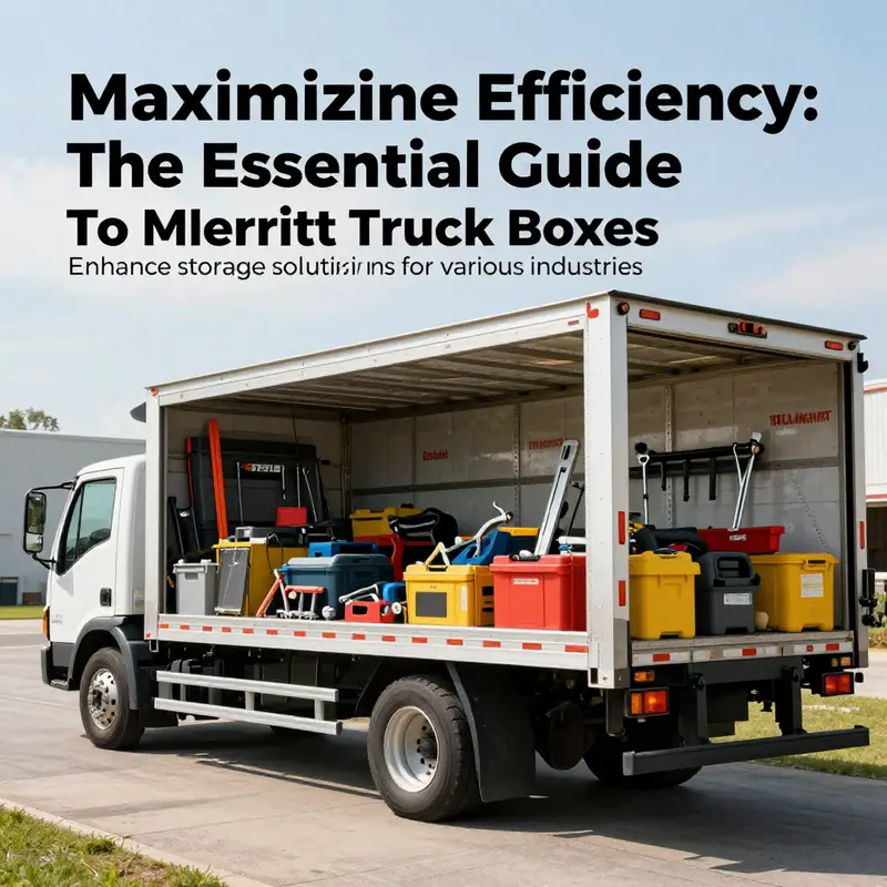 A truck equipped with Merritt truck boxes, showcasing organized storage of tools and equipment.