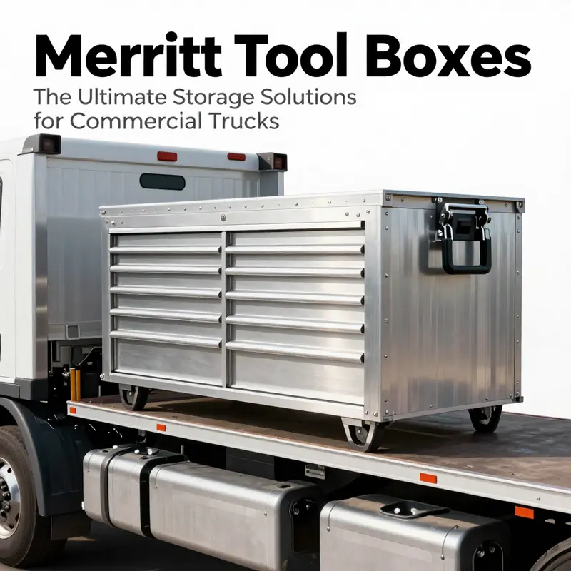 A Merritt tool box showcasing its durability and innovative design, perfectly suited for heavy-duty trucking environments.