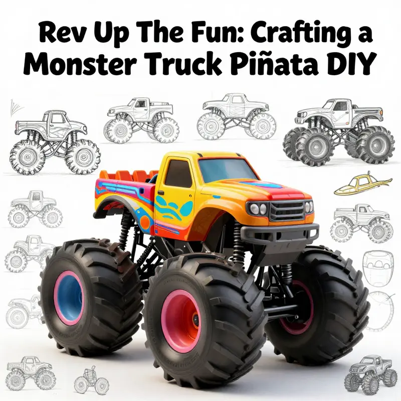 Explore creative designs that can inspire your monster truck piñata.