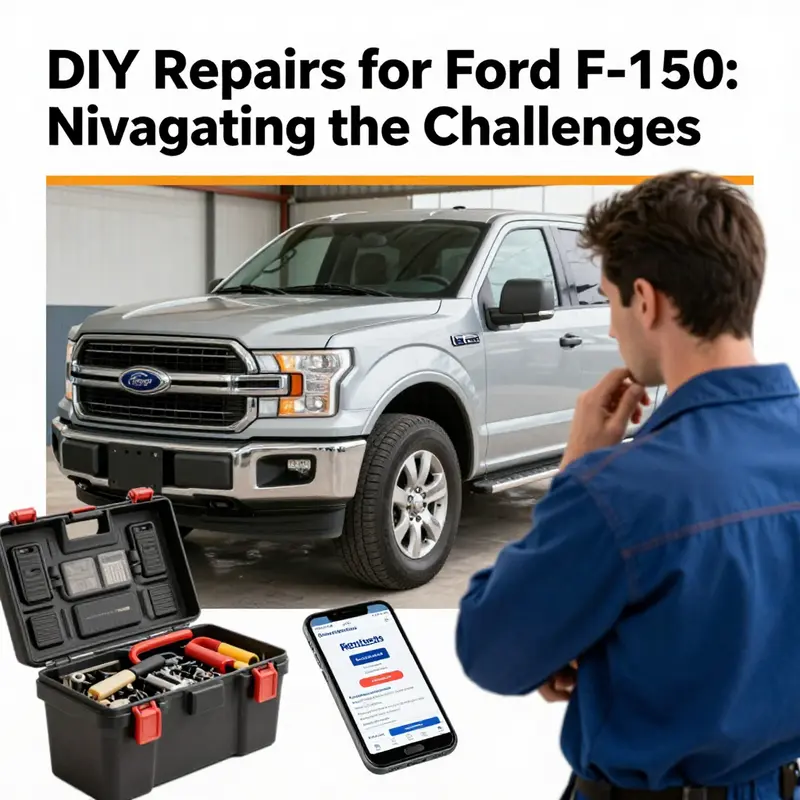 A business owner competently performing basic maintenance on a Ford F-150.