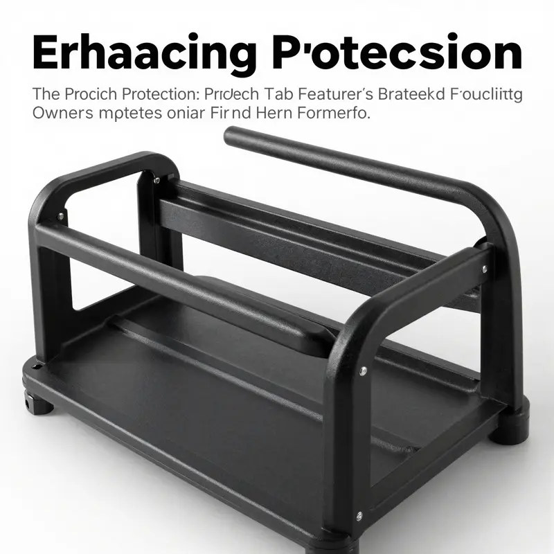 Close-up of ProTech Cab Rack illustrating its durable construction materials.