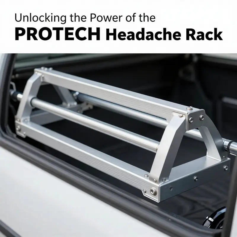 The durable PROTECH Aluminum Headache Rack designed for truck protection.