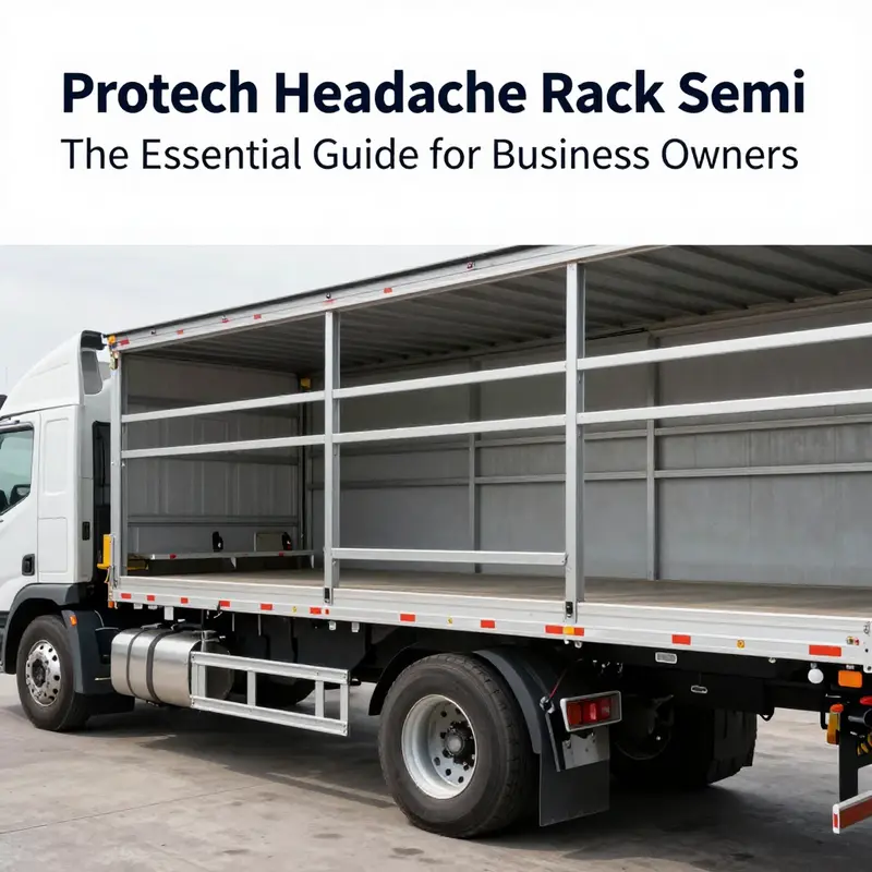 The Protech headache rack on a semi-trailer, exemplifying structural strength and practical design.