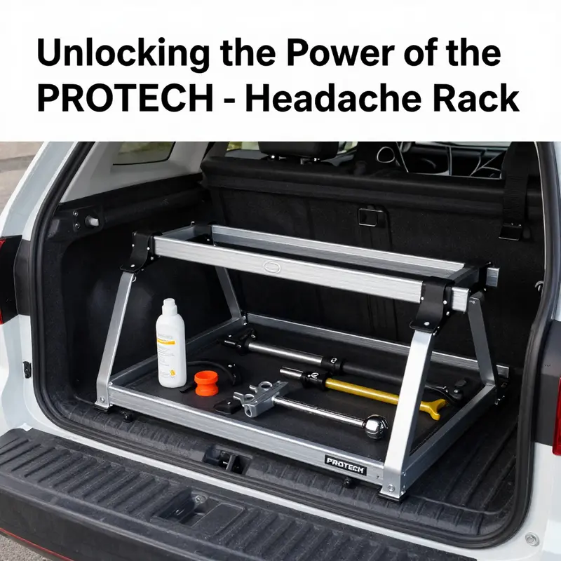 The durable PROTECH Aluminum Headache Rack designed for truck protection.