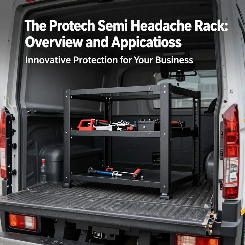 A Protech Semi Headache Rack installed for optimal protection and utility in transporting cargo.