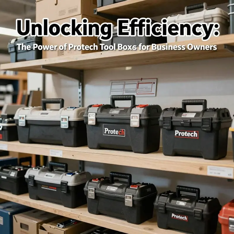 An array of Protech tool box products available for business owners.