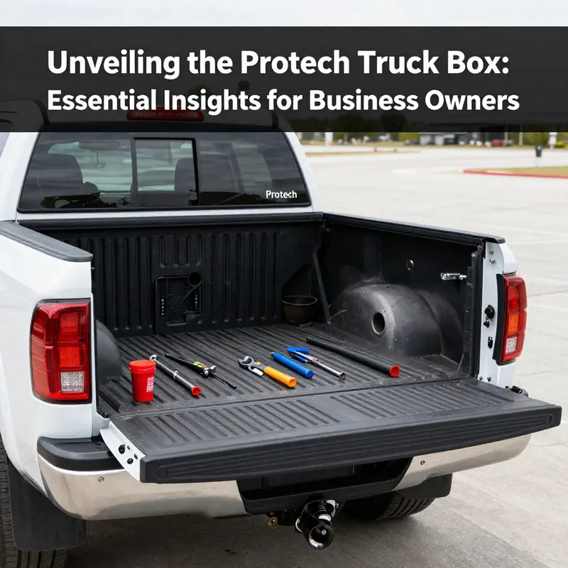 Detailed view of the robust features of a Protech Truck Box.